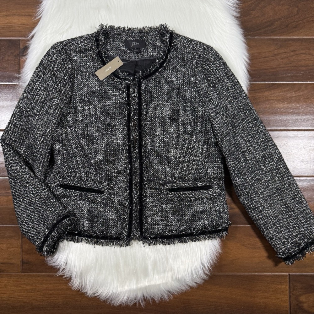 J. Crew Women's Size 12 Sparkling Constellation Tweed Lady Jacket Blazer AE809